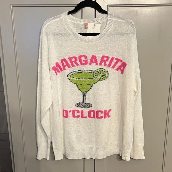 NWT Show Me Your MuMu White Margarita Graphic Sweater M - Picture 1 of 6